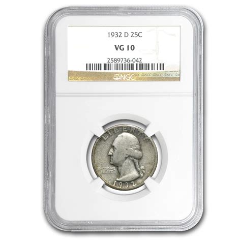 Buy 1932-D Washington Quarter VG-10 NGC | APMEX