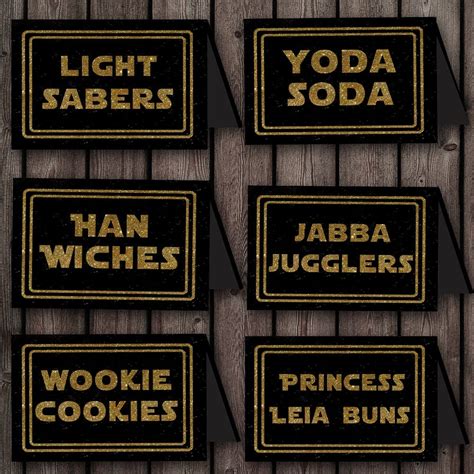 Star wars Food Labels printable files 8 labels INSTANT