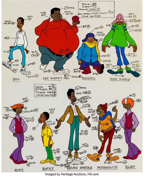 Fat Albert and the Cosby Kids Color Model Cel Group of 2 | Lot #15168 | Heritage Auctions