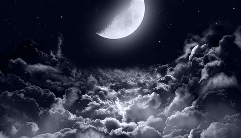 1336x768 Resolution Half Moon Dark Night HD Laptop Wallpaper - Wallpapers Den