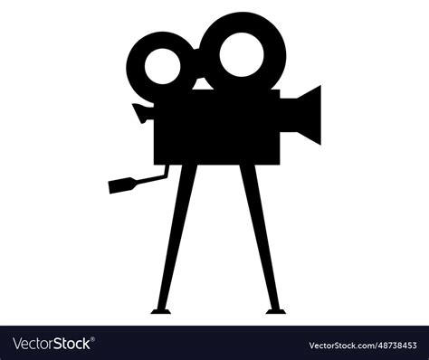 Movie camera silhouette art Royalty Free Vector Image