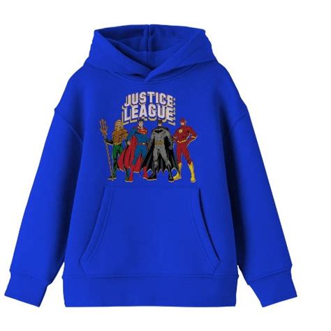 Group Of Heroes Justice League Youth Boys Royal Blue Hoodie-large : Target