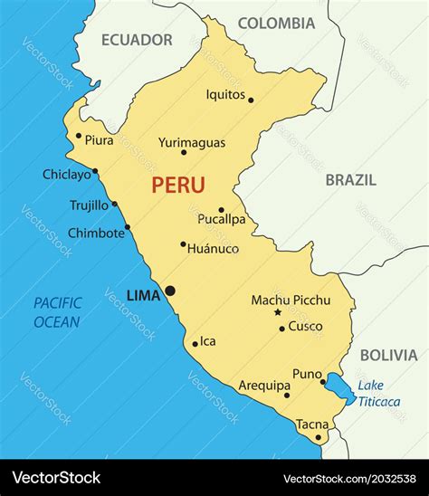 Republic of peru - map Royalty Free Vector Image