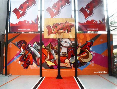 Basketball Court Graffiti - IMURAL Portfolio | IMURAL's ArtWork Gallery