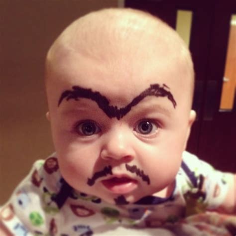 #BabyEyebrows, Funny Photos of Babies with Drawn on Eyebrows