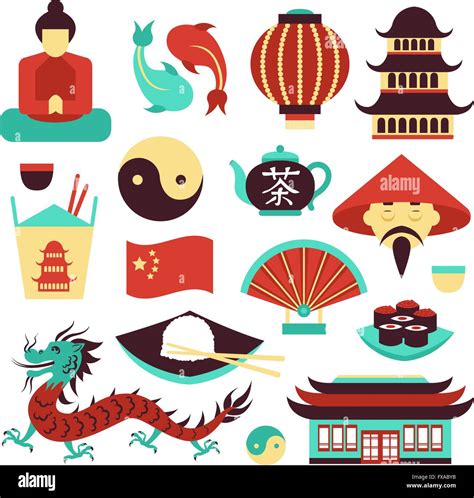 China symbols set Stock Vector Image & Art - Alamy