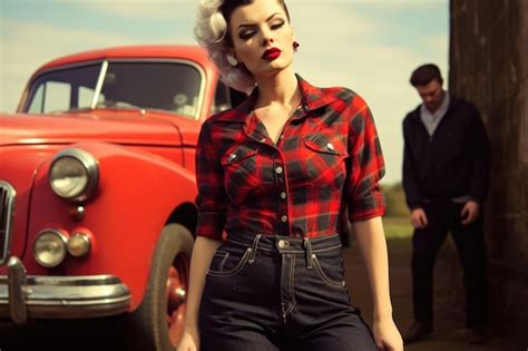 Premium AI Image | 1950s fashion rock 'n' roll style