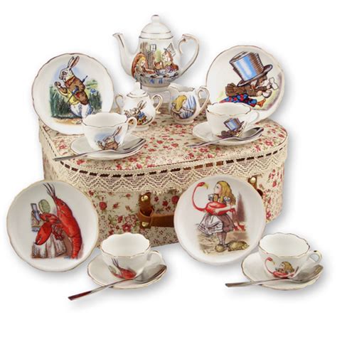 Alice in Wonderland Porcelain Tea Set and Case - Mary Arnold Toys