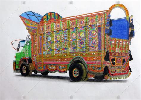 Pakistani Truck Art Drawing, Abstract Drawing/illustration - Foundmyself