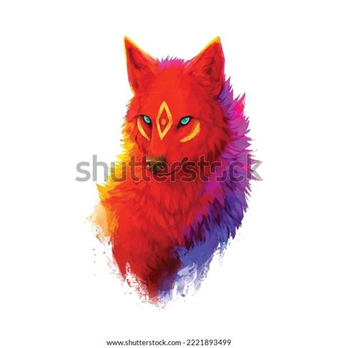 Red Wolf Face Illustration Animals Watercolor Stock Vector (Royalty Free) 2221893499 | Shutterstock