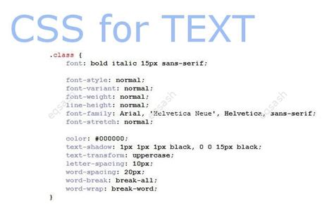 CSS properties for working with text in HTML, changing the font size ...