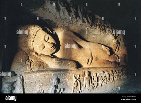 Buddha Parinirvana Statue Cave, Aurangabad, Maharashtra, India, Asia Stock Photo - Alamy