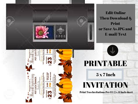 Thanksgiving Potluck Dinner Invitations Thanksgiving Dinner - Etsy