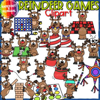 Reindeer Games - Christmas Reindeer Clipart | TpT