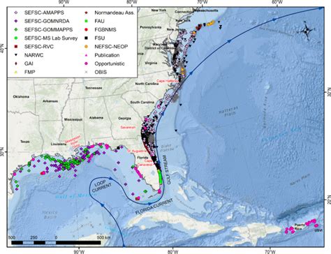 The distribution of manta rays in the western North Atlantic Ocean off ...