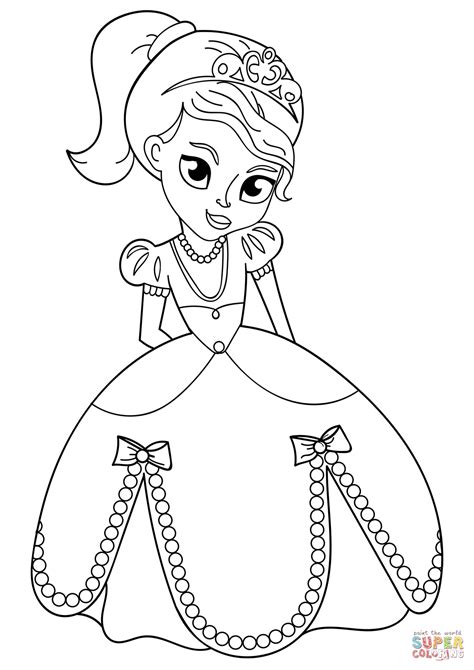 Cute Princess coloring page | Free Printable Coloring Pages