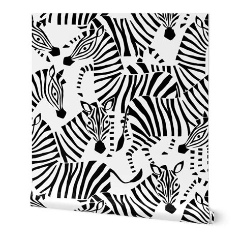 Abstract Zebra Wallpaper Zebra Black and White by | Etsy