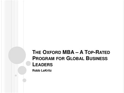 The Oxford MBA – A Top-Rated Program for Global Business Leaders