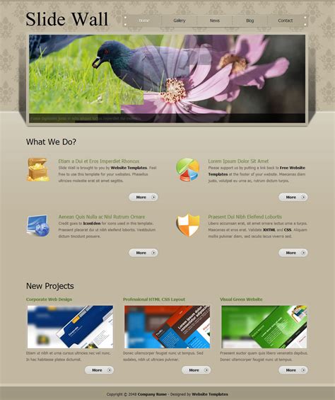 Slide Wall - Free HTML CSS Templates