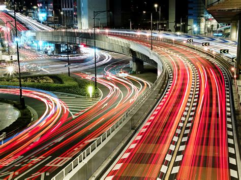 Japan Highways Car Lights Trails Photography HD Wallpaper | HD Nature ...