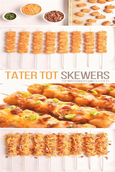 These loaded tater tot skewers are so delicious and theyre really easy to make This is such an ...