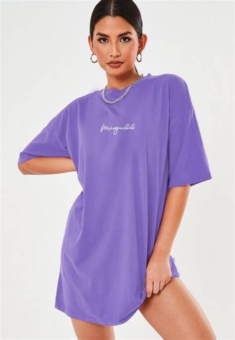 Purple Oversized Missguided Graphic T Shirt Dress | Purple shirt outfits, Purple t shirts ...