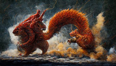 red dragon squirrel of destiny fighting a Kaiju 43b2cec9 0904 490e 9b16 ...