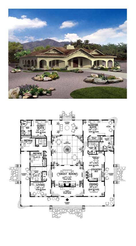 17 Best images about Courtyard House Plans on Pinterest | The waterfall, The family and Columns