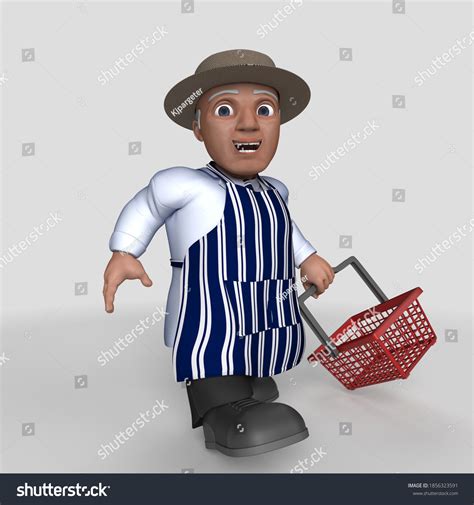 3d Render Cartoon Butcher Character Stock Illustration 1856323591 ...