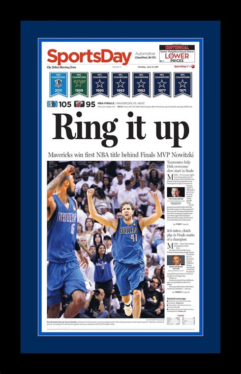 Dallas Mavericks 2011 NBA Champions Dallas Morning News ring It Up ...