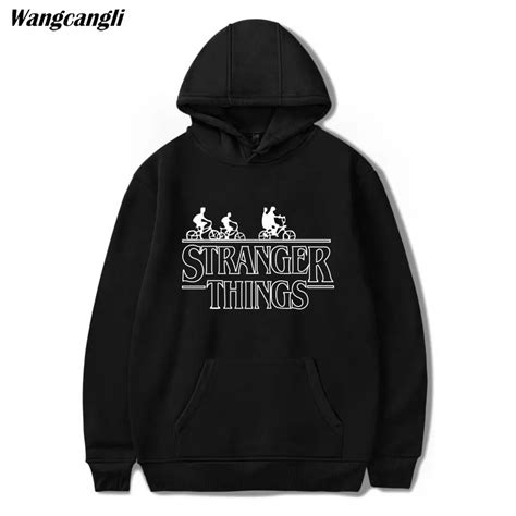 2018 new American Television Stranger Things Hoodies Sweatshirts black ...