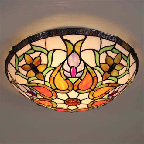 Tiffany style ceiling lights, vintage entrance hall ceiling lamp with ...