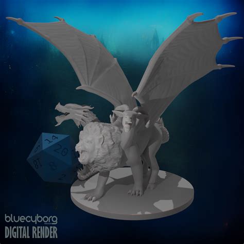 Chimera 28mm Scale Miniature for D&D, Shapeways, Pathfinder and Other Table Top RPGs ...