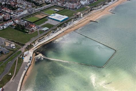 Walpole Bay Tidal Pool - Margate in Kent aerial image Margate Dreamland, Empty Pool, Tidal Pool ...