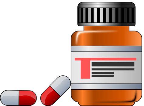 Pill Bottle Spilling Clipart