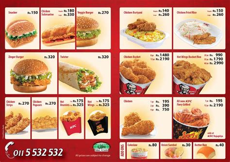 Prices For: Menu And Prices For Kfc