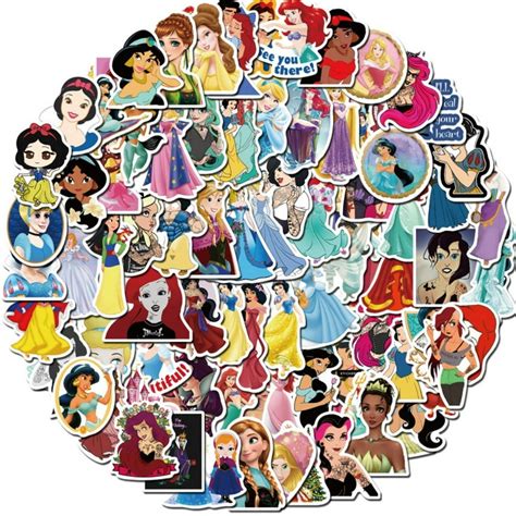 Disney Princesses Themed Set of 50 Assorted Stickers Decal Set - Walmart.com - Walmart.com