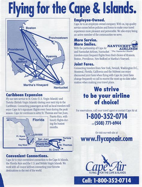 Cape Air route maps, 2000 | Cape Air "flying for the Cape & … | Flickr