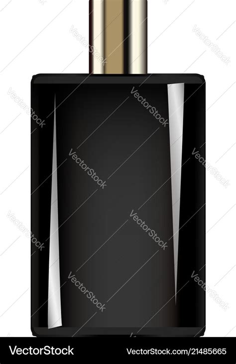 Black perfume bottle mockup realistic style Vector Image