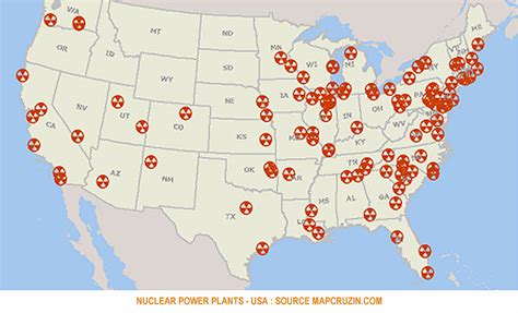 nuclear plants US map | Nuclear plant, Nuclear, Map