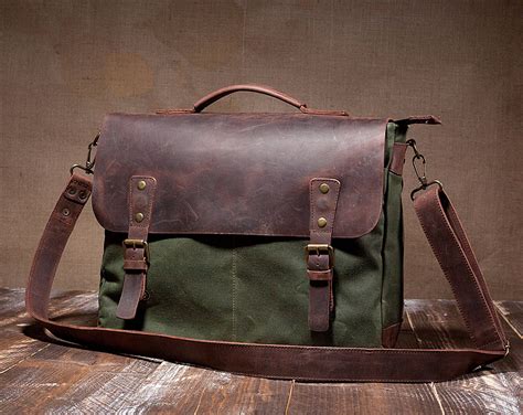 Mens Messenger Bag Leather Messenger Bag Canvas Messenger