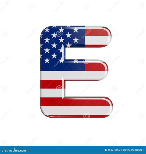 USA Letter E - Capital 3d American Flag Font - American Way of Life ...