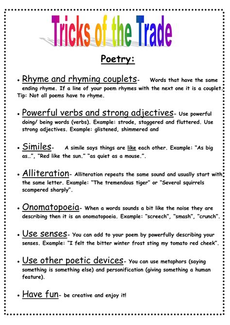 Poetry: Rhyme and rhyming couplets