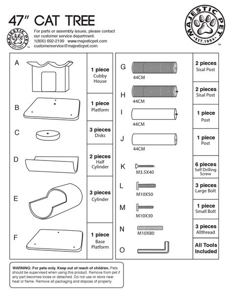 MAJESTIC PET 47" CAT TREE ASSEMBLY INSTRUCTIONS Pdf Download | ManualsLib