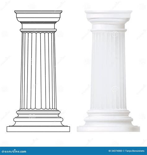 Set of doric columns stock vector. Illustration of baroque - 34374083