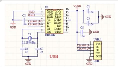 USB-to-serial-interface circuit | Download Scientific Diagram