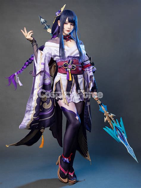 Genshin Impact Raiden Shogun Cosplay Costume Beelzebul Upgraded Outfits ...