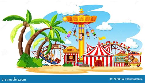 Themepark Drawing Vector Illustration Clip Art | CartoonDealer.com #175950556