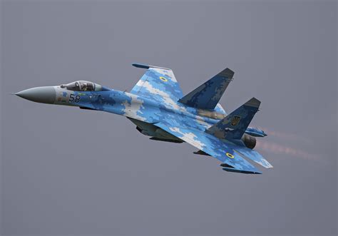 Download Ukrainian Air Force Warplane Aircraft Jet Fighter Military Sukhoi Su-27 Sukhoi Su-27 4k ...