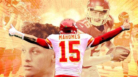 patrick mahomes is showing back with thumbs up in yellow background hd ...